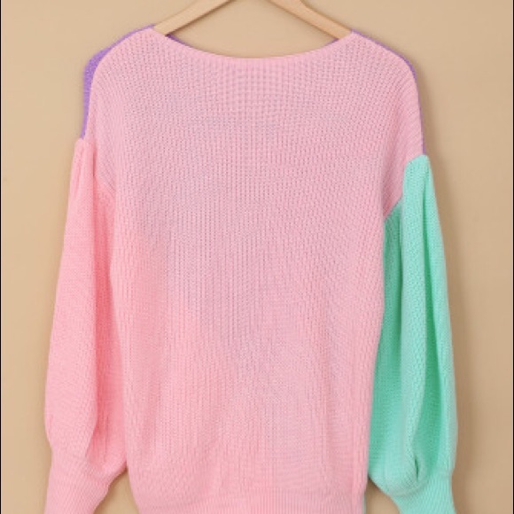 HOST PICK Color Block Lantern Sleeve Sweater - Picture 9 of 14